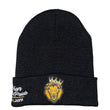 Single Lion Beanie hat (Black)