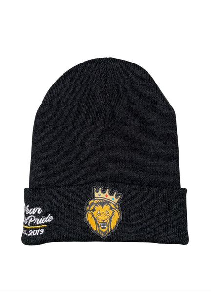 Single Lion Beanie hat (Black)